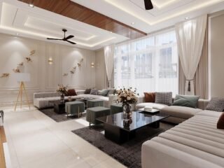 2. Spacious Living Room In Contemporary Style