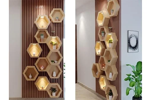 Modern Hexagonal Wall Niche Design