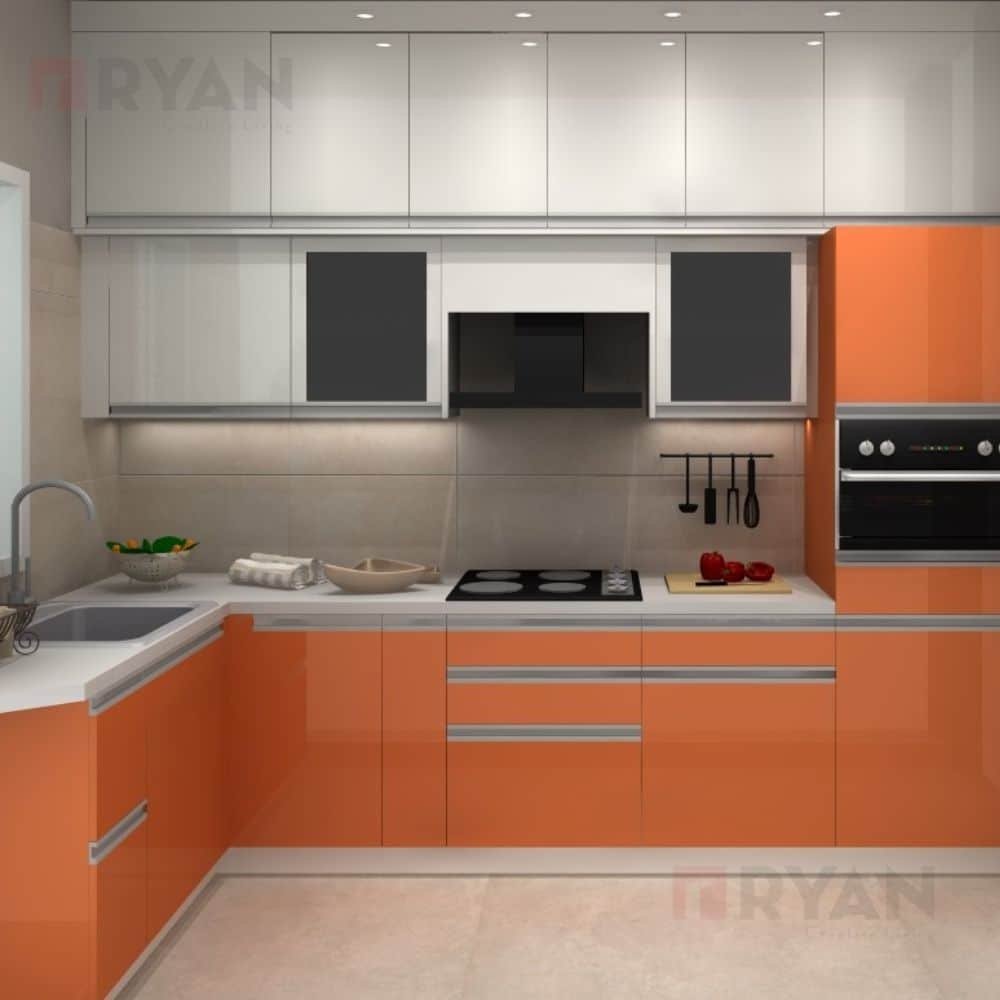 L shaped kitchen interior design